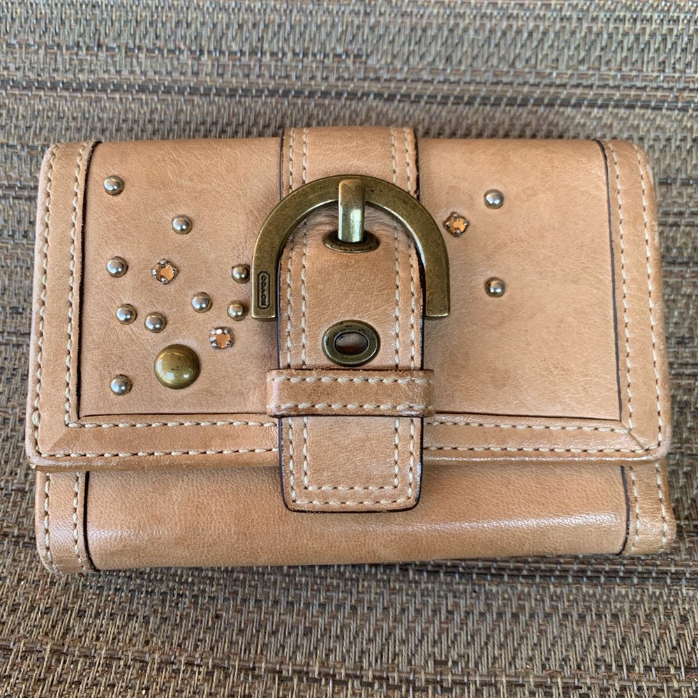 Vintage Coach Swarovski Leather Wallet